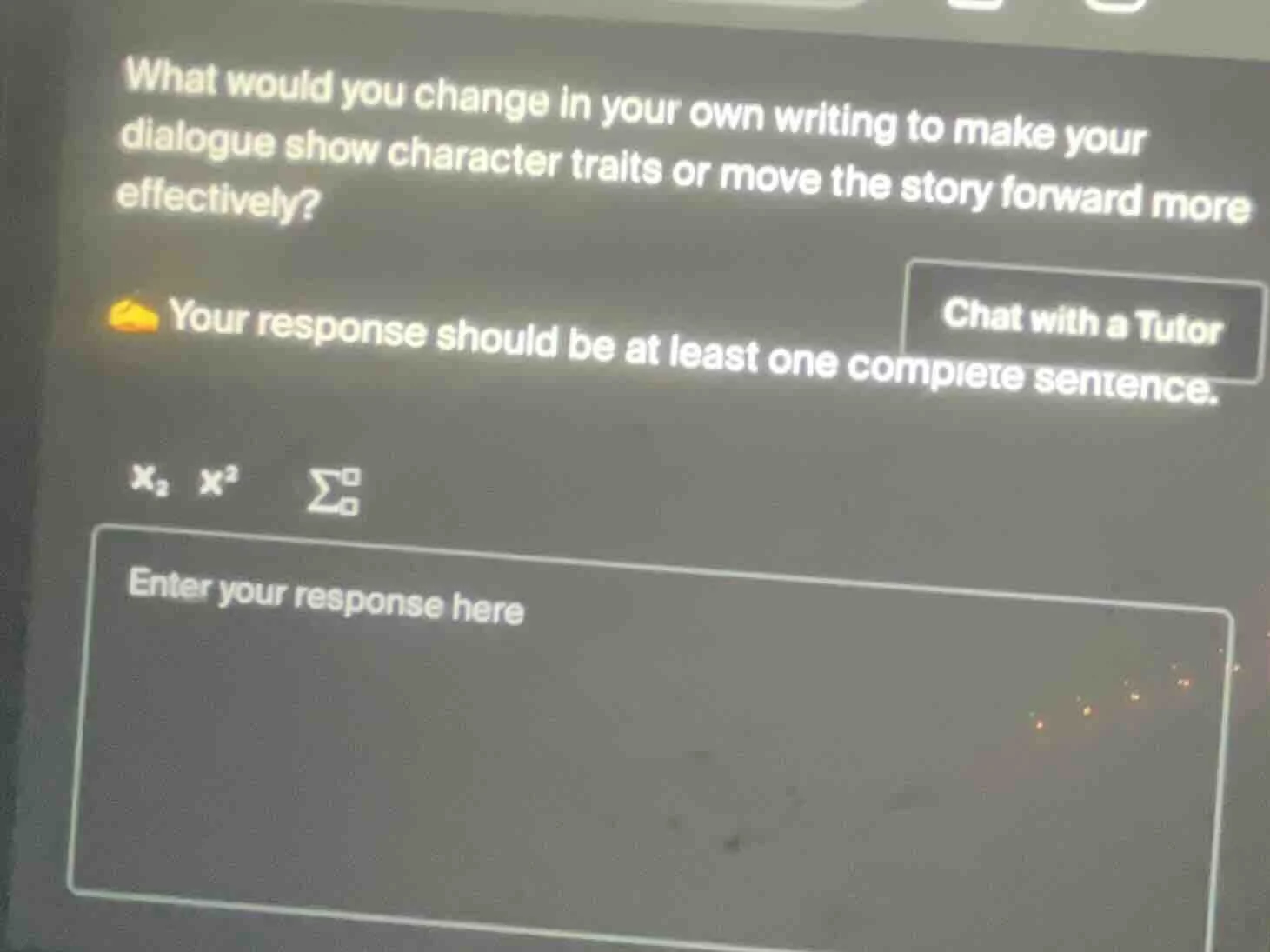 what would you change in your own writing to make your dialogue show ch…