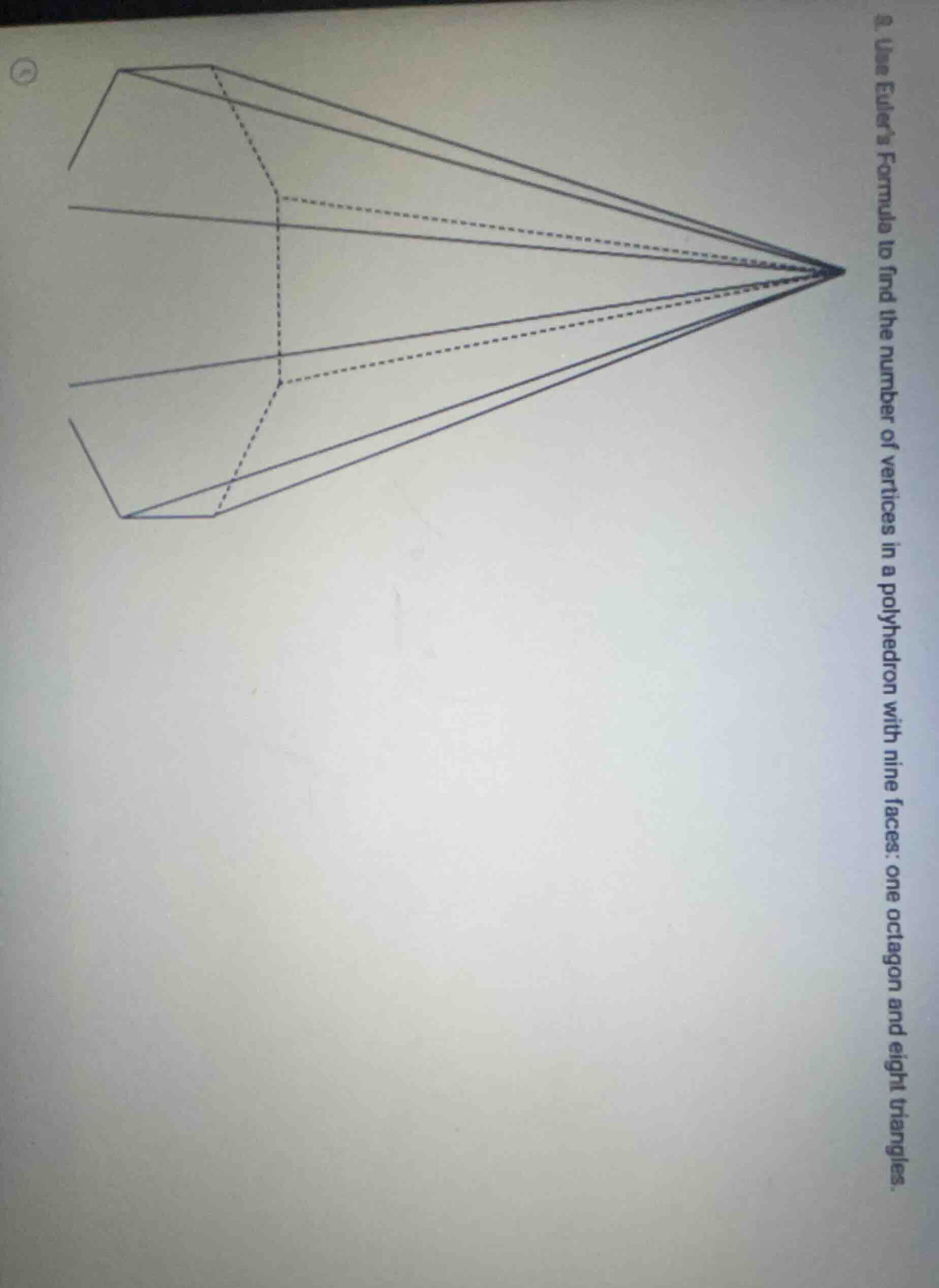 9. use eulers formula to find the number of vertices in a polyhedron wi…