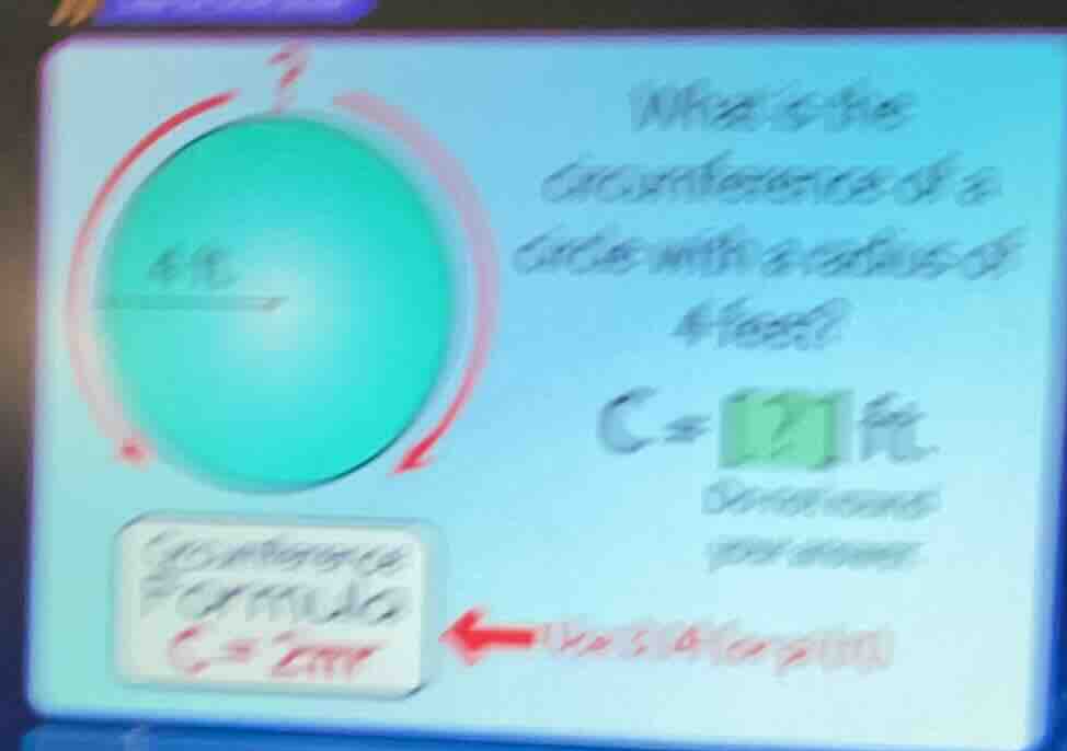 what is the circumference of a circle with a radius of 4 feet? c = ? ft…