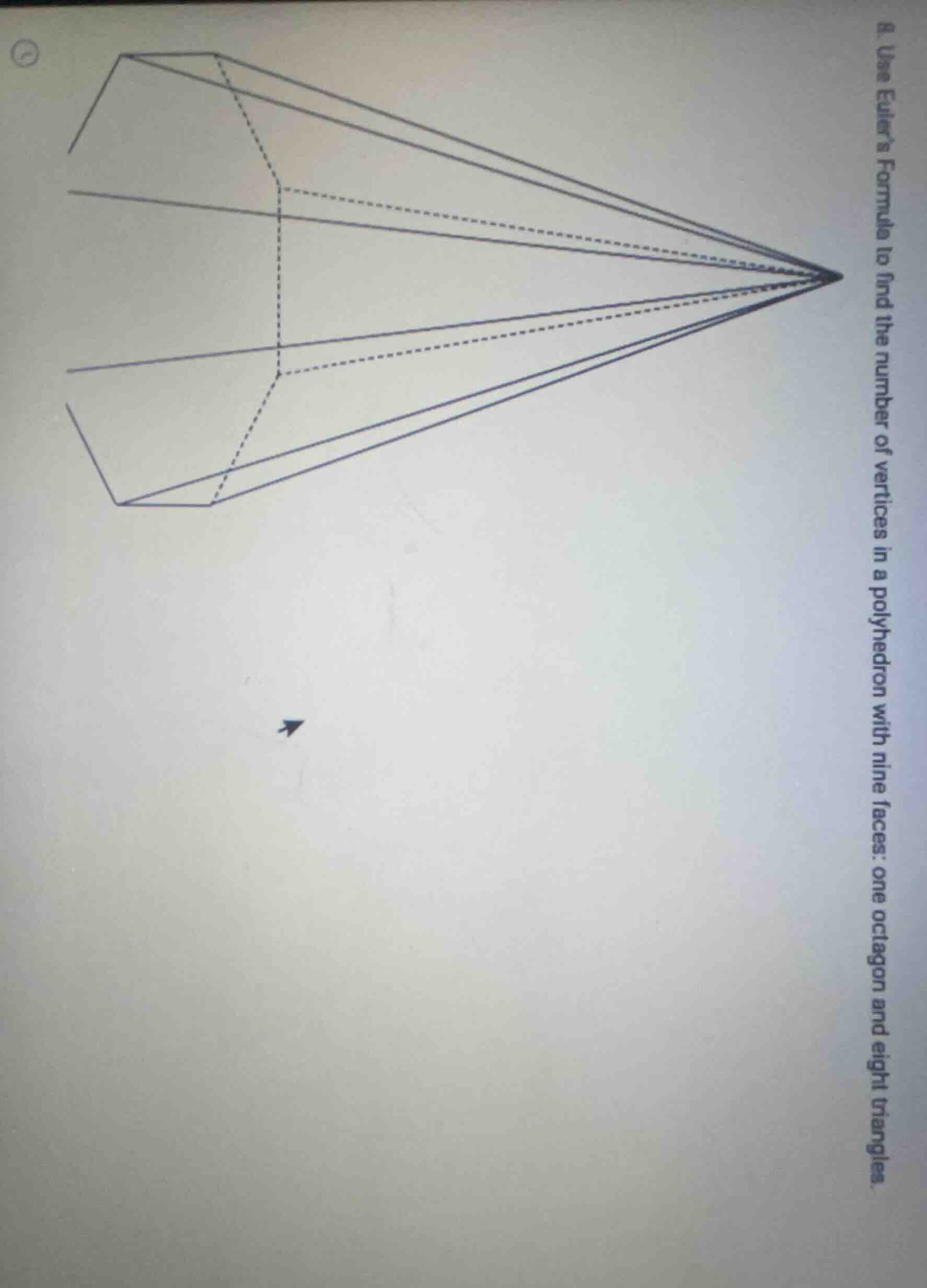 8. use eulers formula to find the number of vertices in a polyhedron wi…