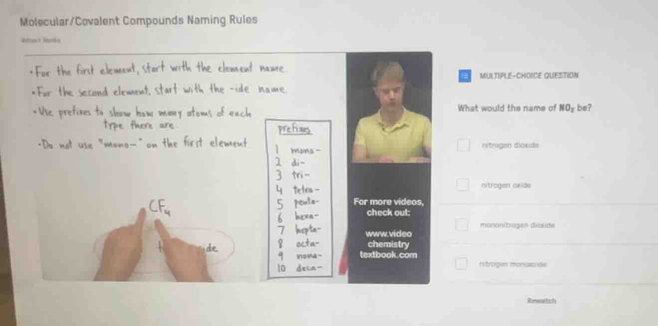 molecular/covalent compounds naming rules - for the first element, star…