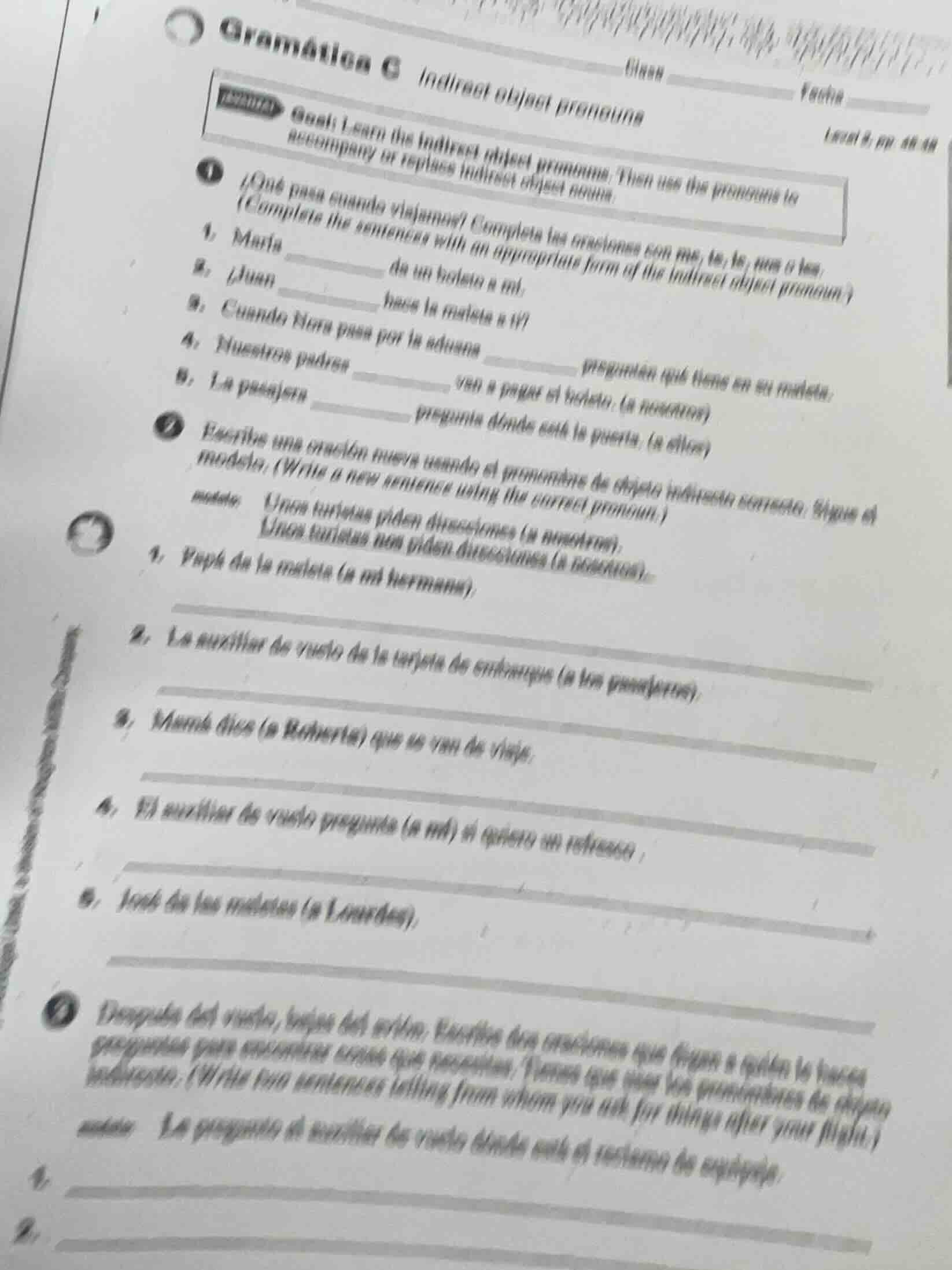 gramática g indirect object pronouns goal: learn the indirect object pr…
