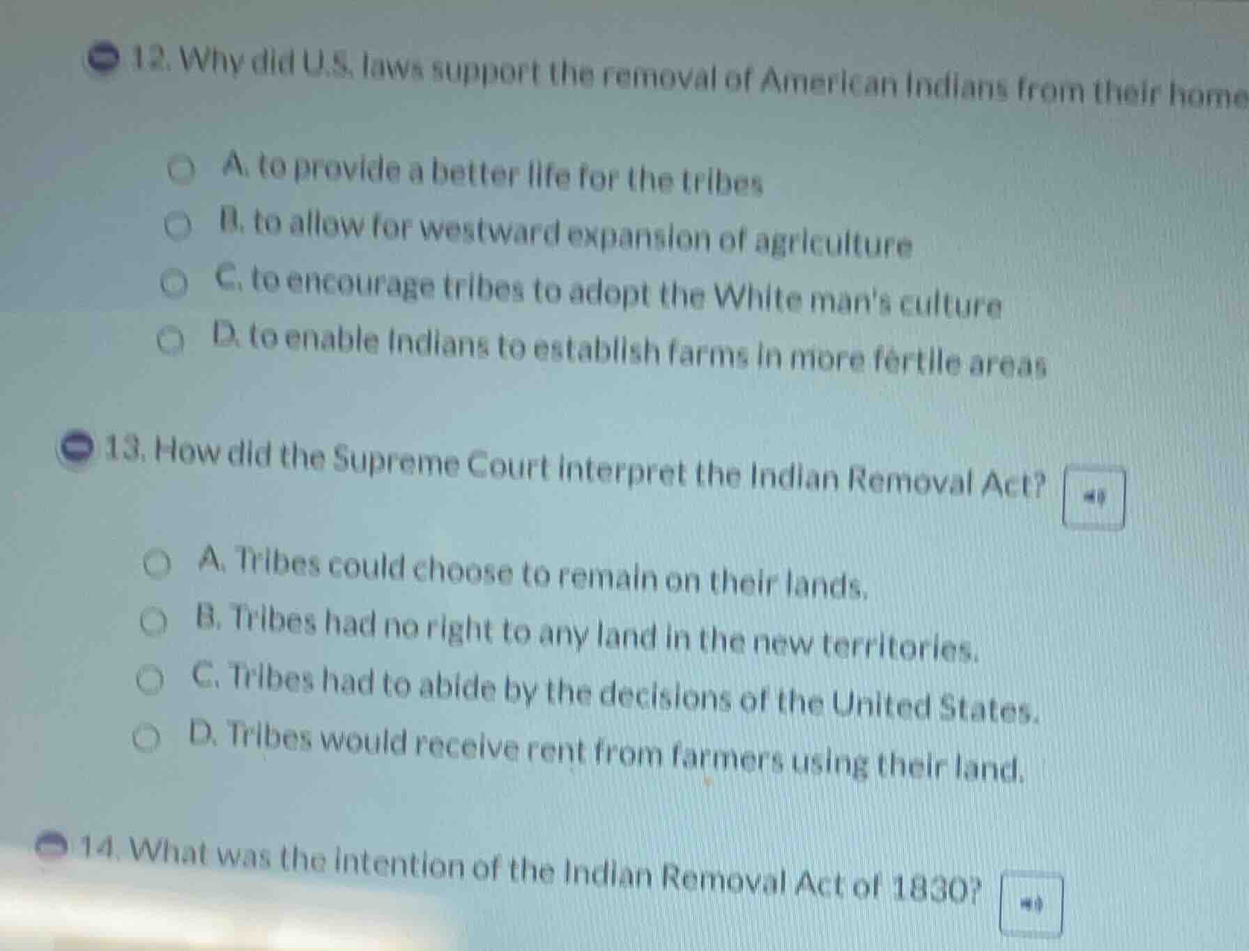 12. why did u.s. laws support the removal of american indians from thei…