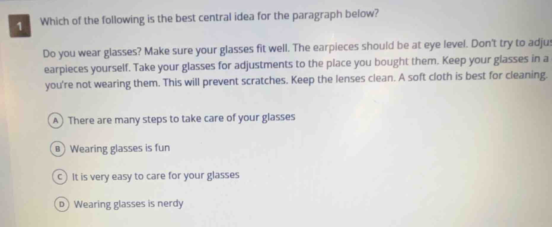 1 which of the following is the best central idea for the paragraph bel…