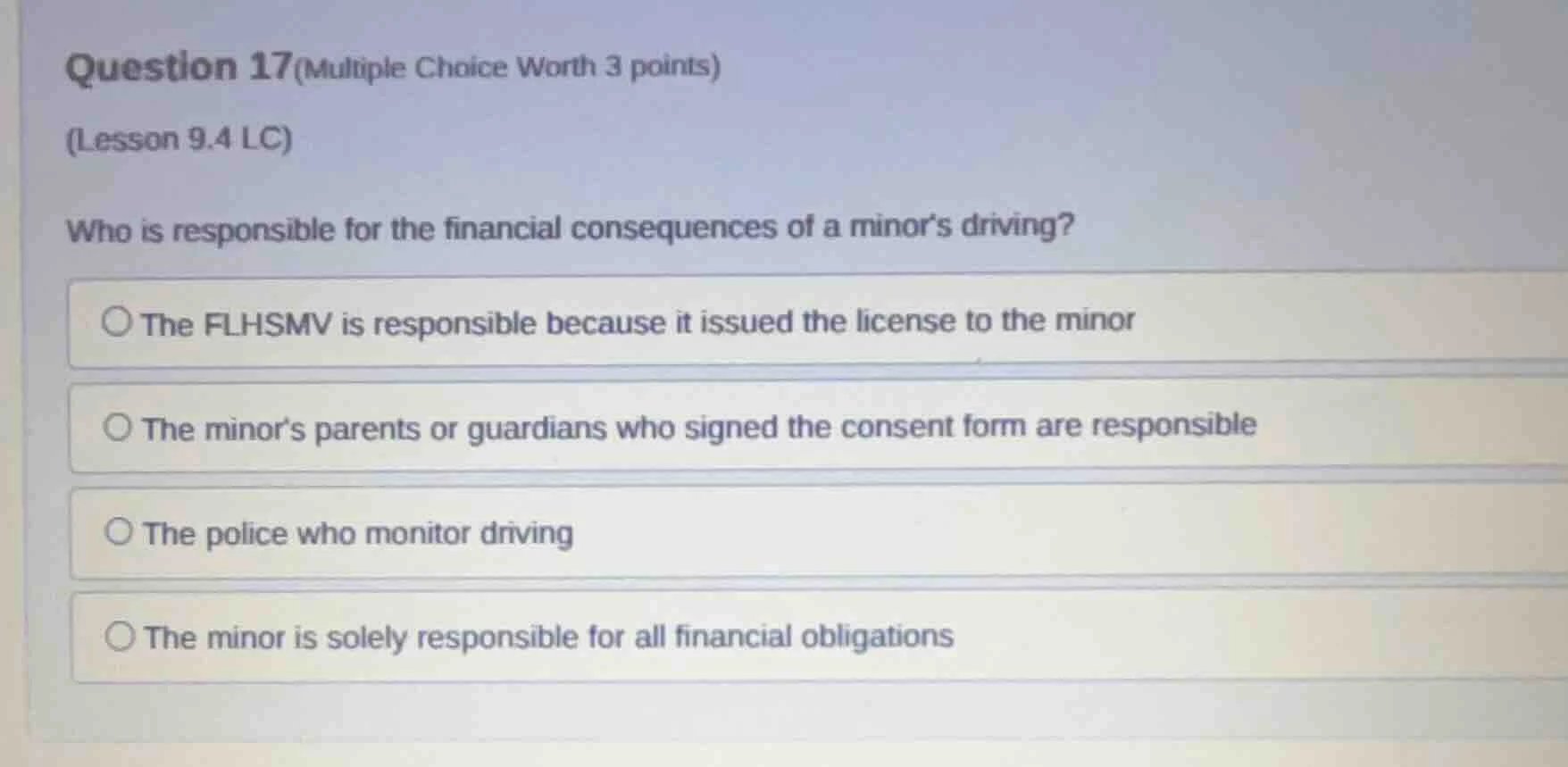 question 17(multiple choice worth 3 points) (lesson 9.4 lc) who is resp…