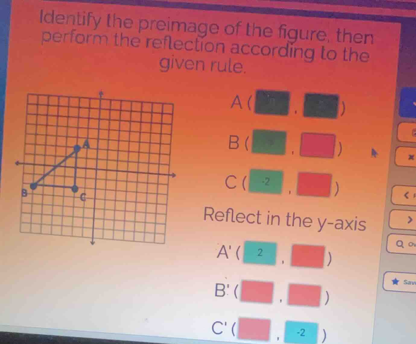 identify the preimage of the figure, then perform the reflection accord…