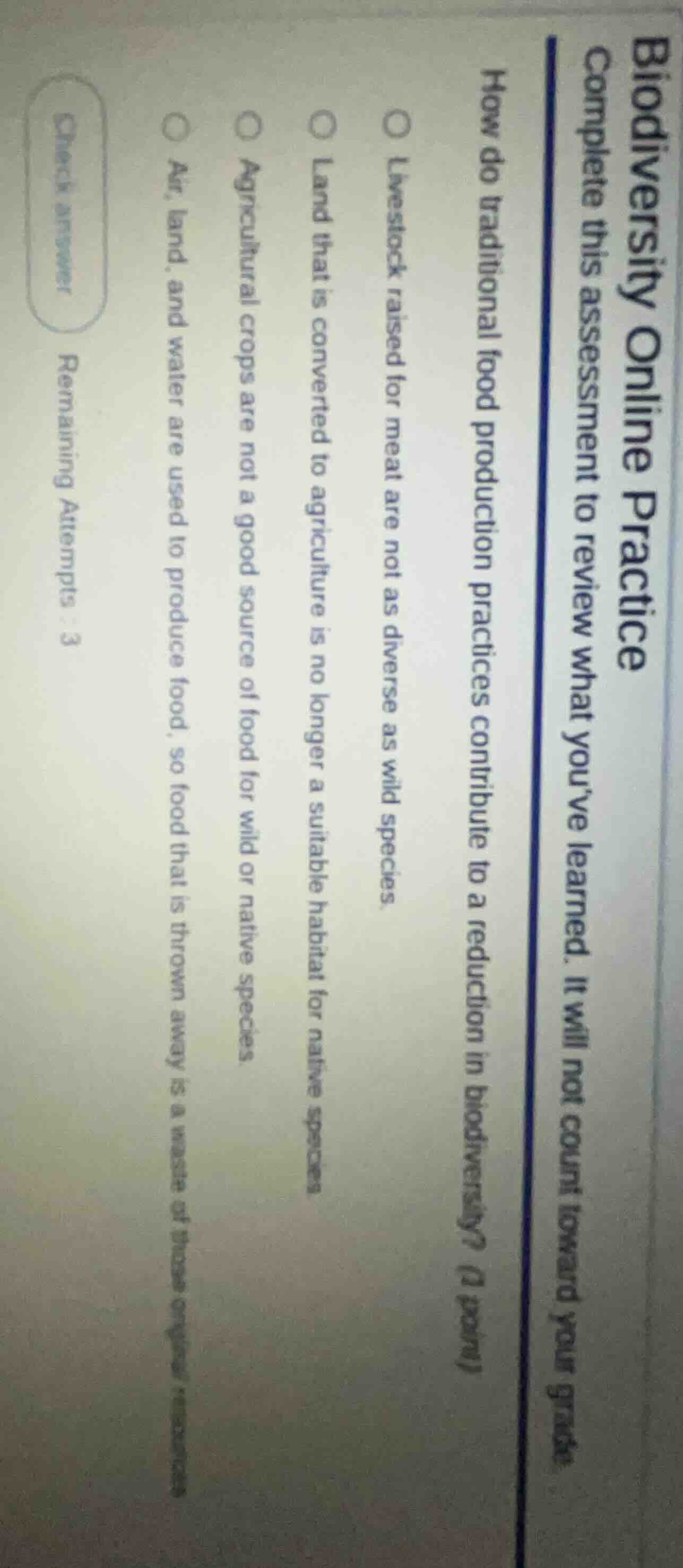 biodiversity online practice complete this assessment to review what yo…