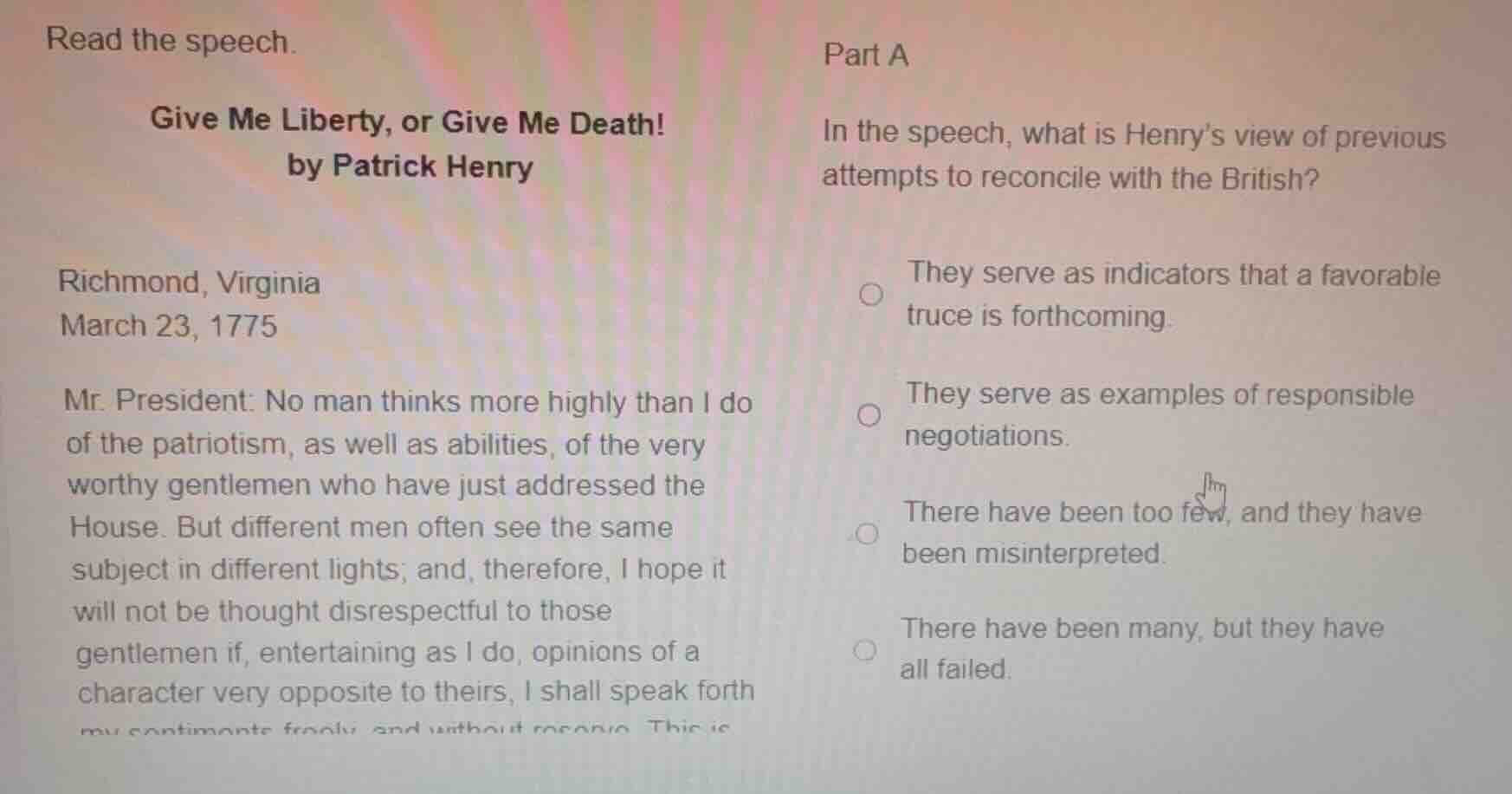 read the speech. give me liberty, or give me death! by patrick henry ri…