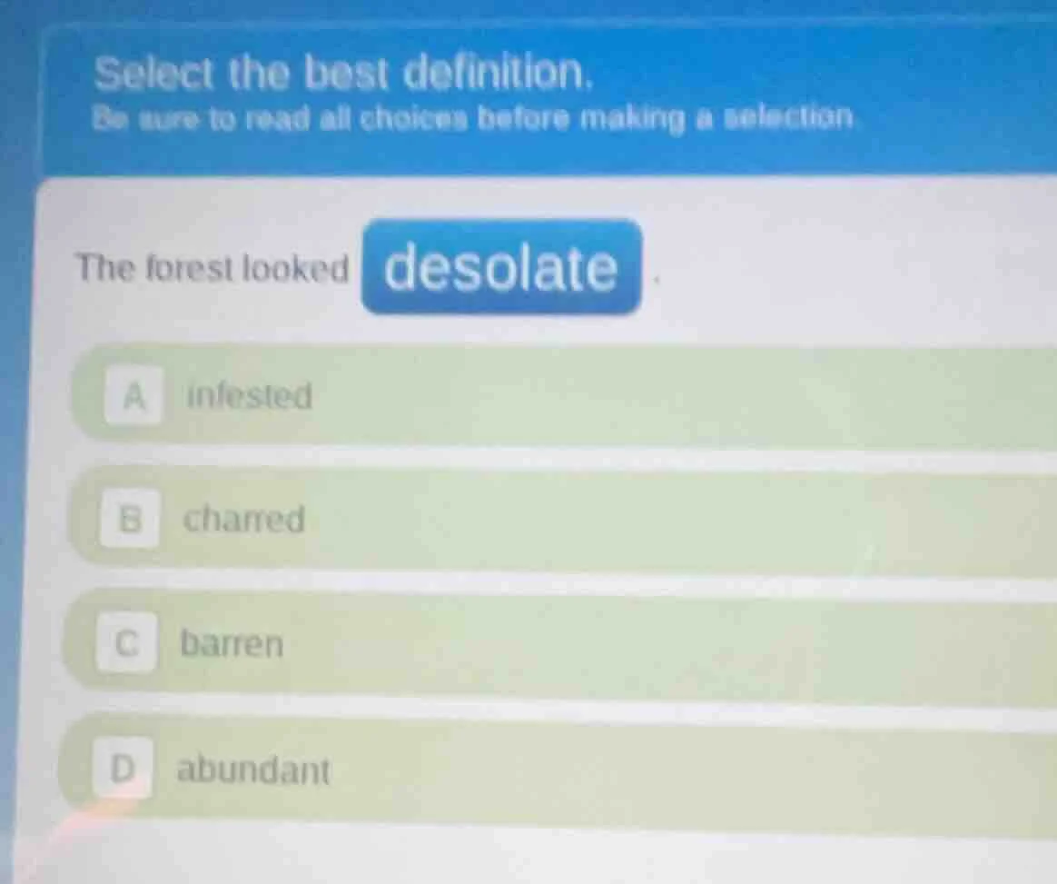 select the best definition. be sure to read all choices before making a…