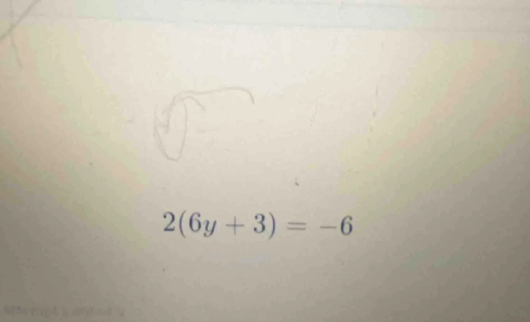 2(6y + 3) = -6