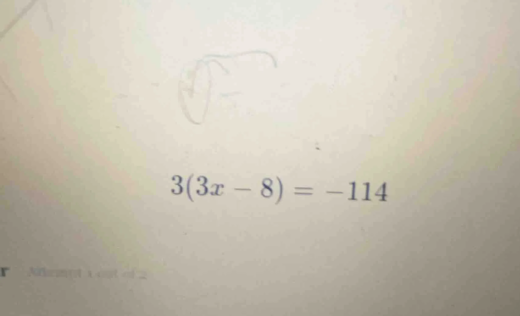 3(3x - 8) = -114