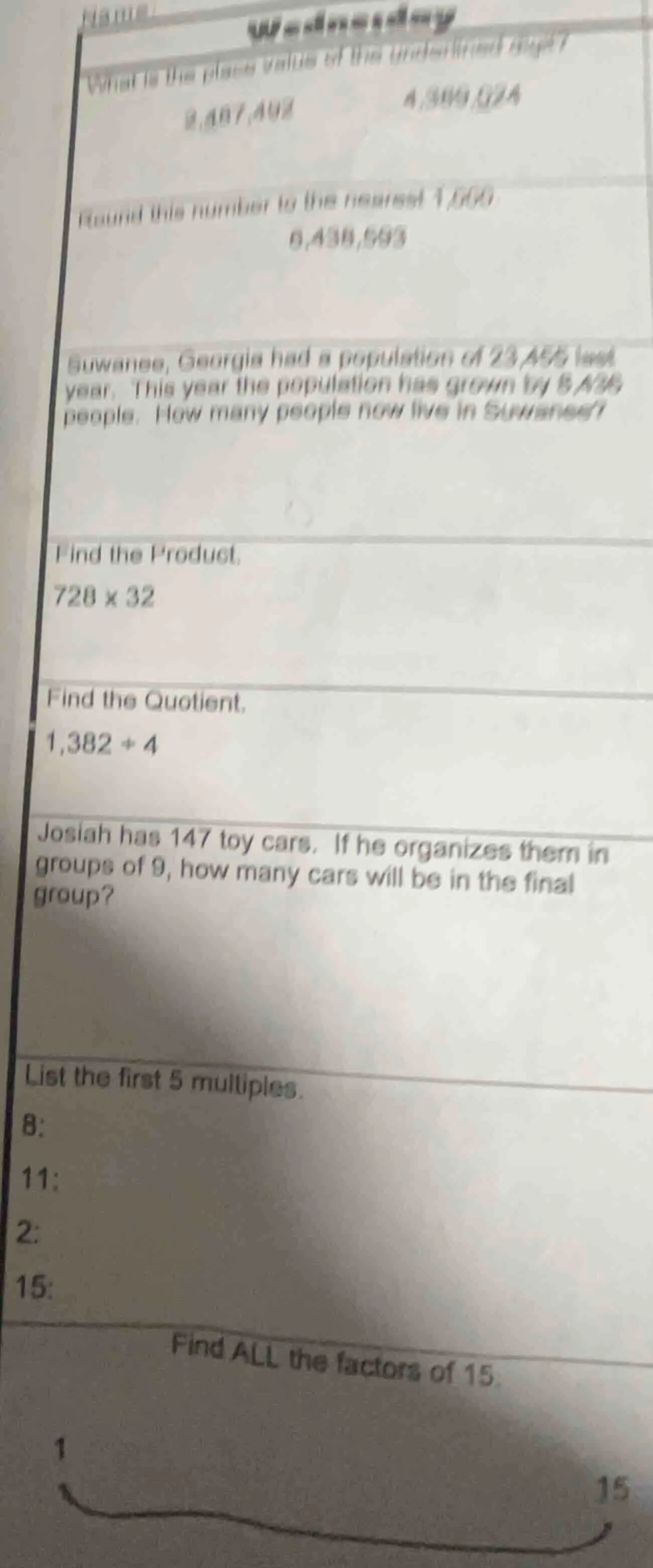 what is the place value of the underlined digit? 2,407,402 4,309,024 ro…