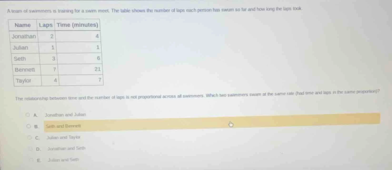 a team of swimmers is training for a swim meet. the table shows the num…