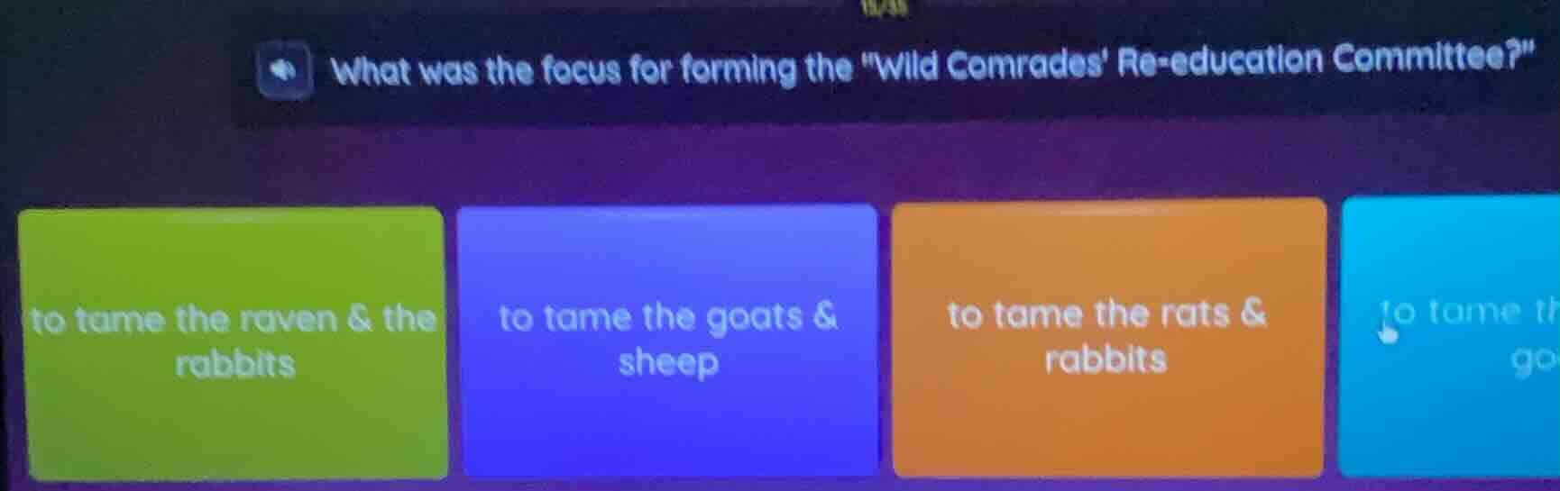 what was the focus for forming the \wild comrades re - education commit…