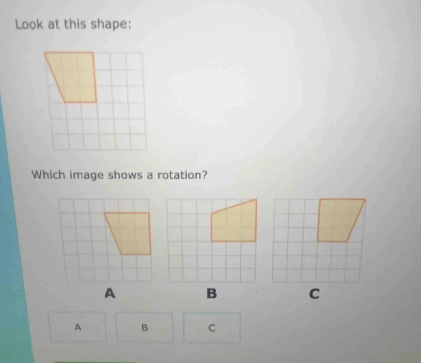 look at this shape: image of a trapezoid - like shape on a grid which i…