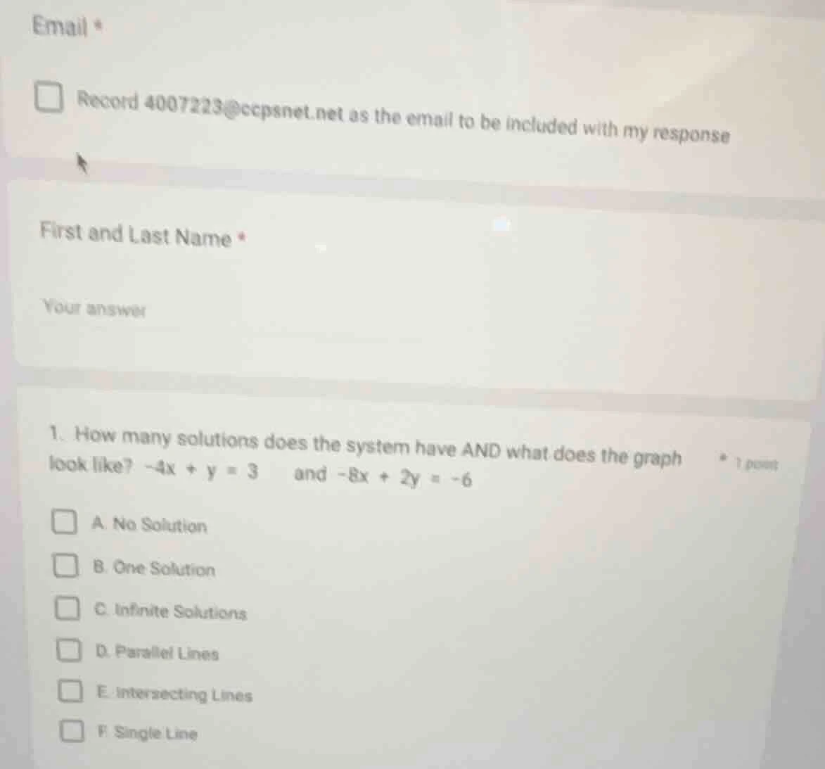 1. how many solutions does the system have and what does the graph look…