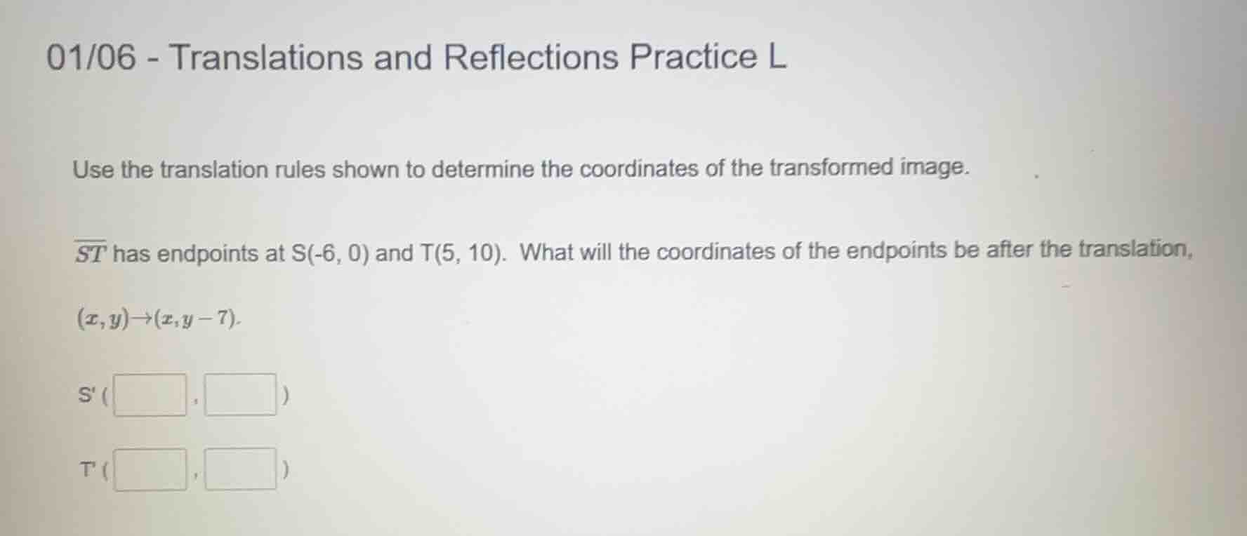 01/06 - translations and reflections practice l use the translation rul…