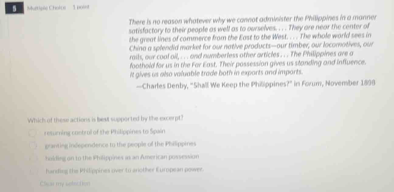 5 multiple choice 1 point there is no reason whatever why we cannot adm…