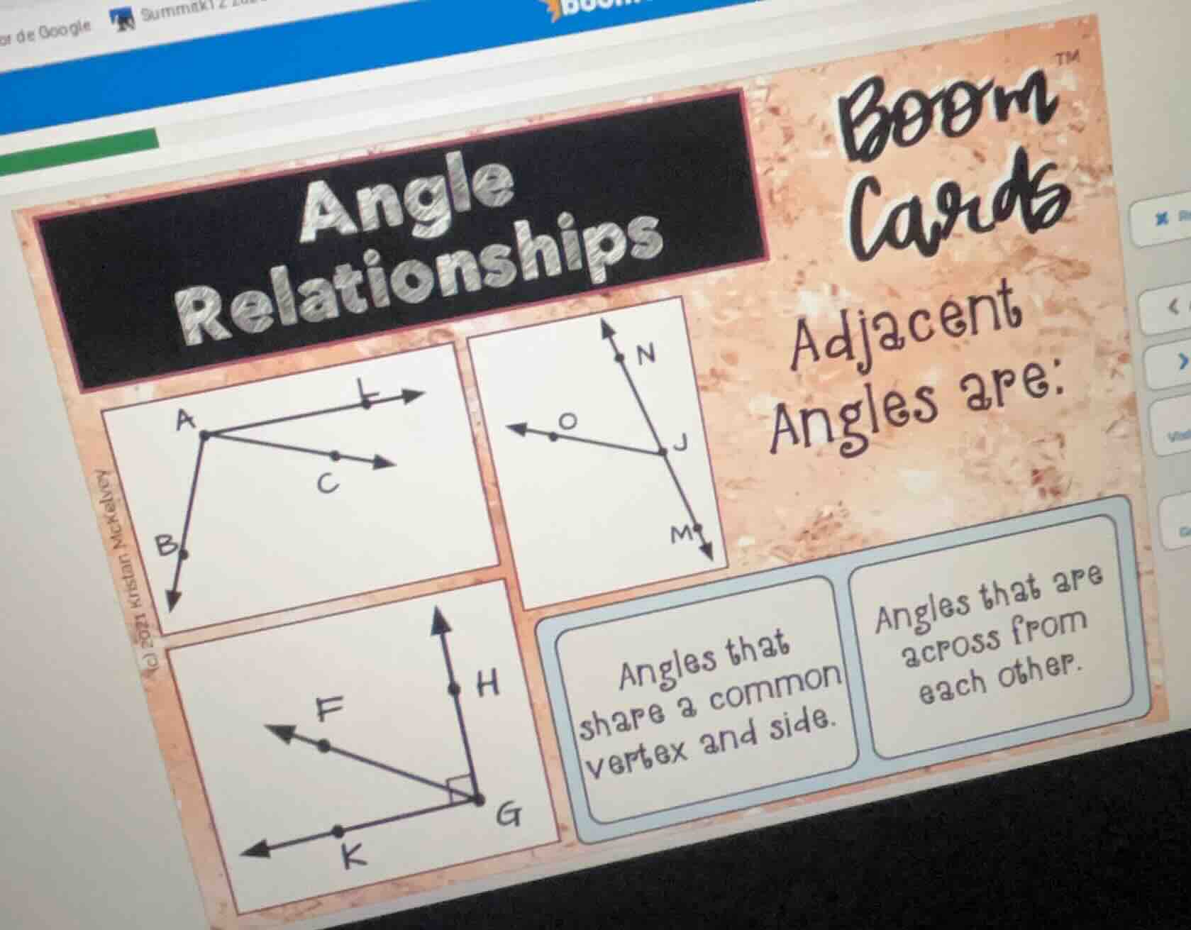 angle relationships boom cards adjacent angles are: angles that share a…