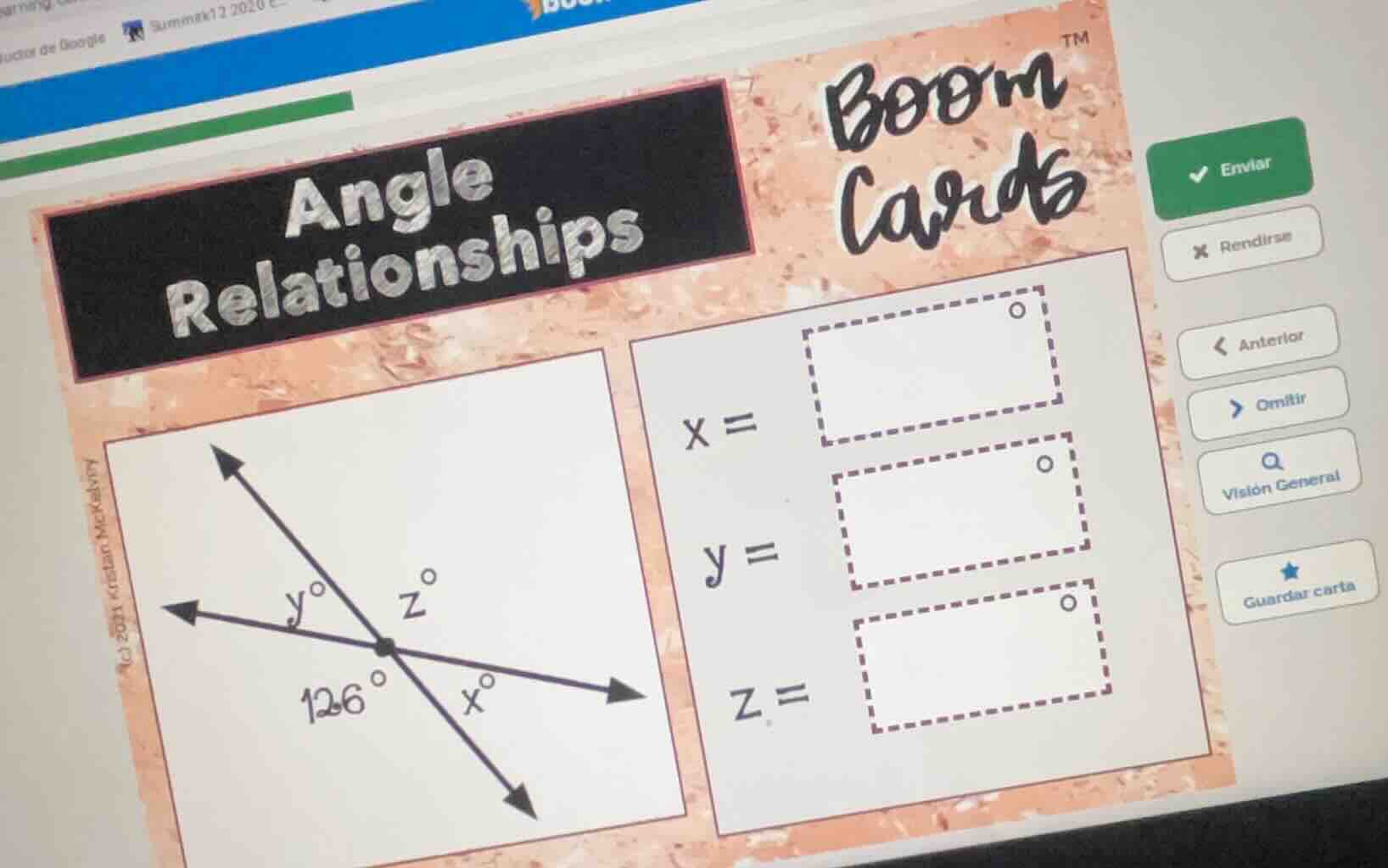angle relationships boom cards ac 2011 kristan mcaulay 126° y° z° x° x …