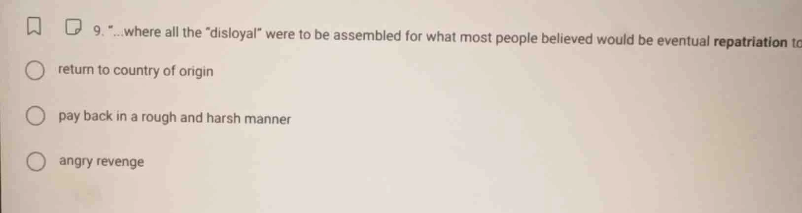 9. \...where all the disloyal were to be assembled for what most people…