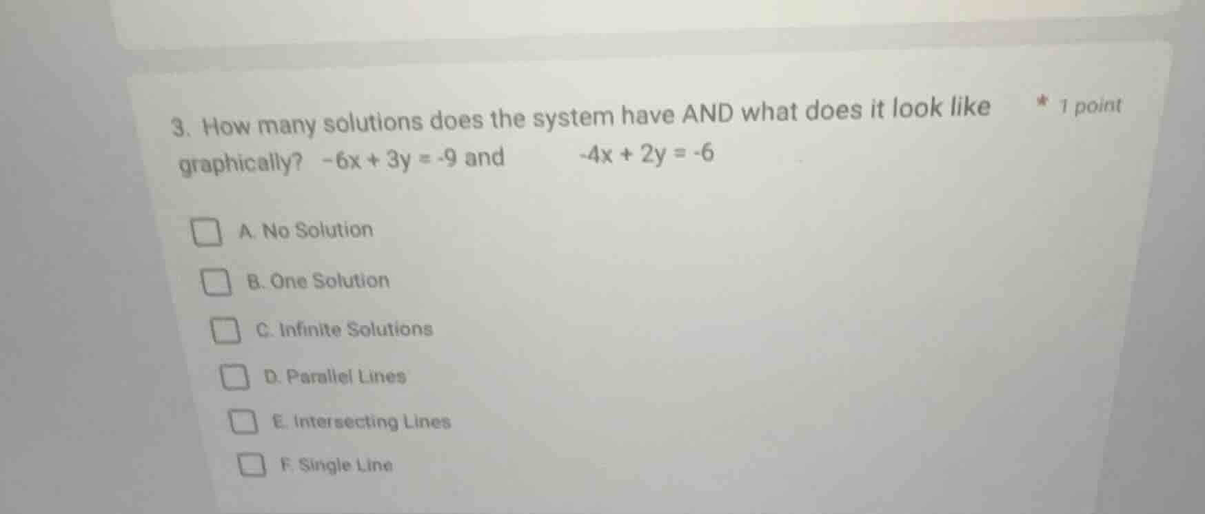 3. how many solutions does the system have and what does it look like g…