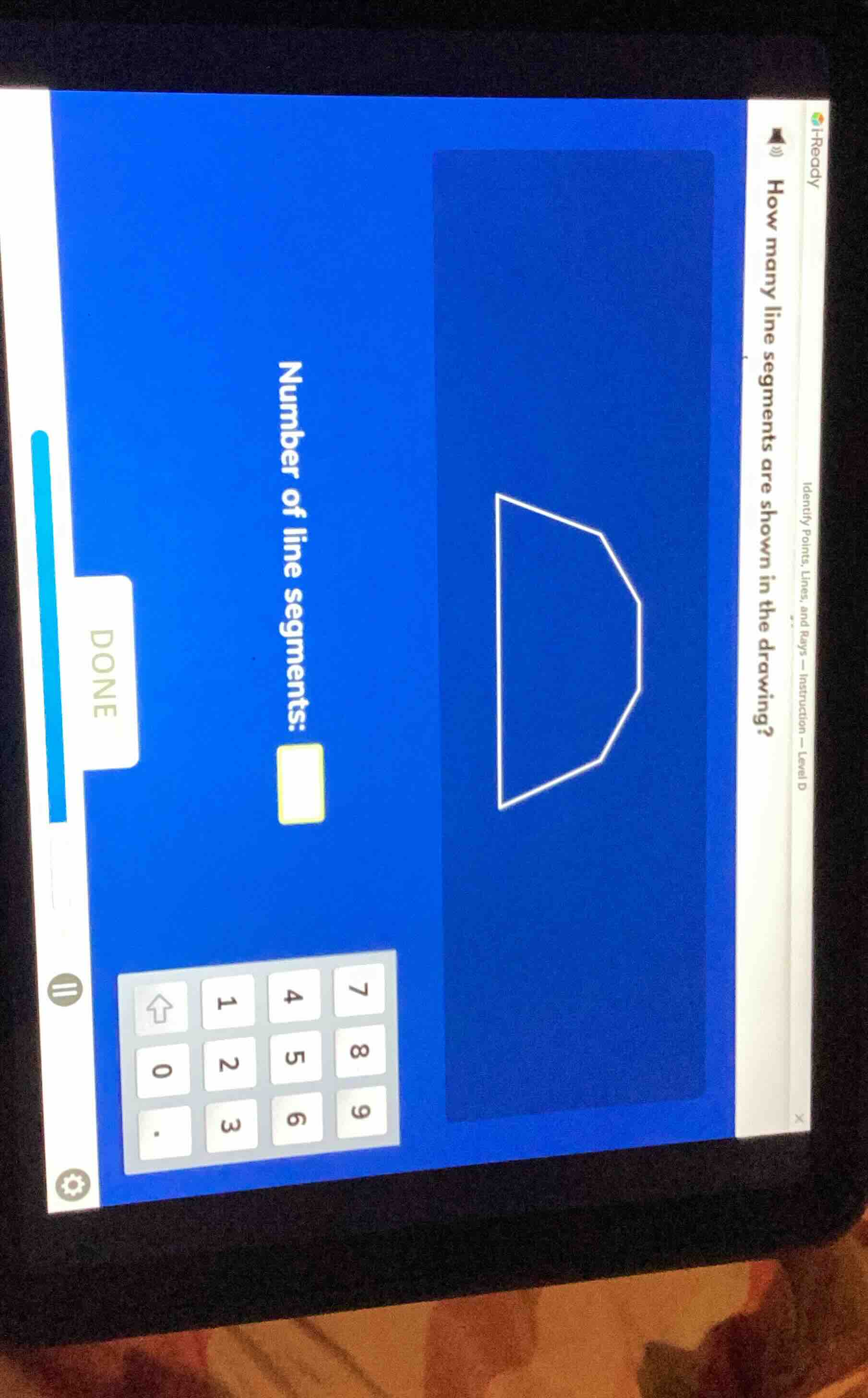 how many line segments are shown in the drawing? number of line segment…