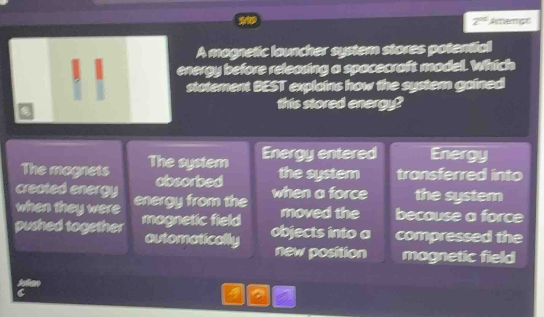 a magnetic launcher system stores potential energy before releasing a s…