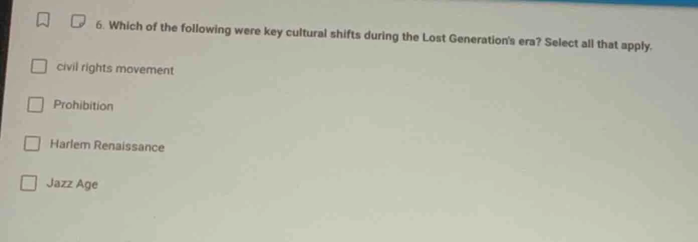 6. which of the following were key cultural shifts during the lost gene…