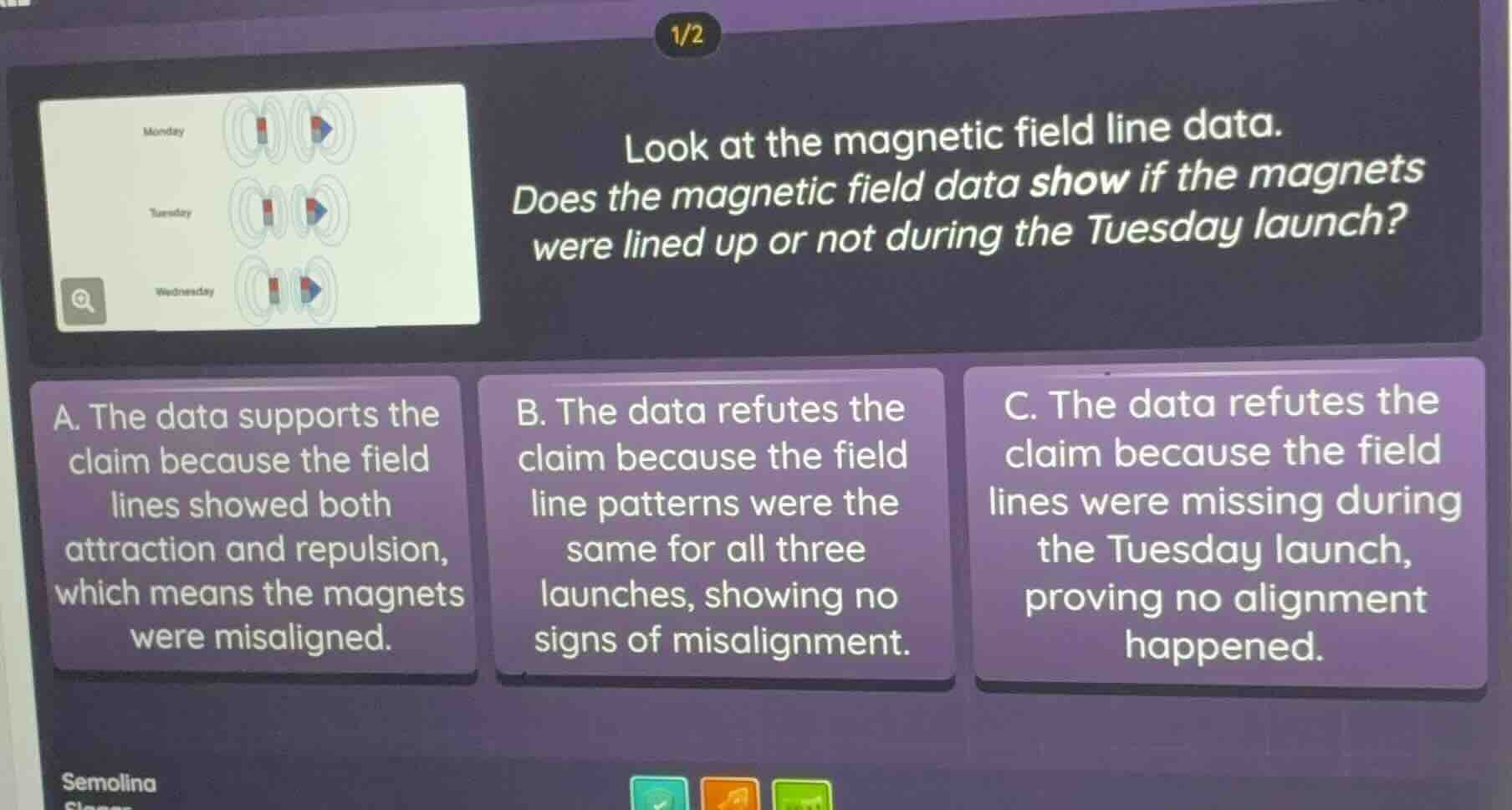 look at the magnetic field line data. does the magnetic field data show…