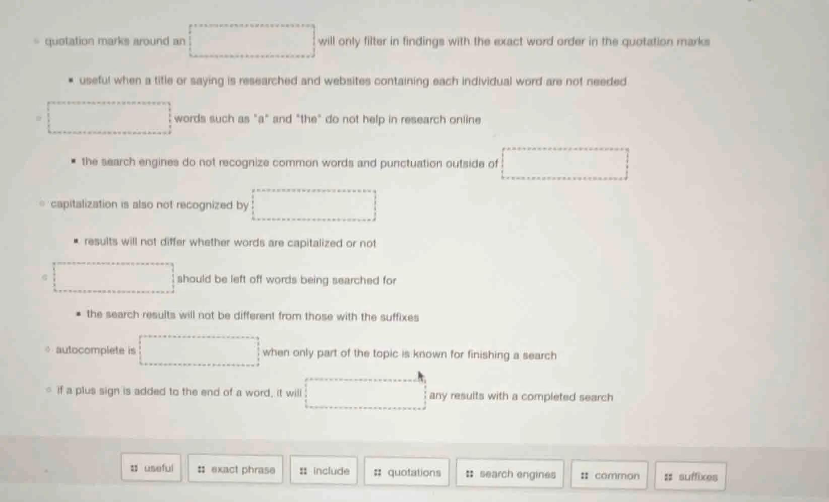 quotation marks around an will only filter in findings with the exact w…