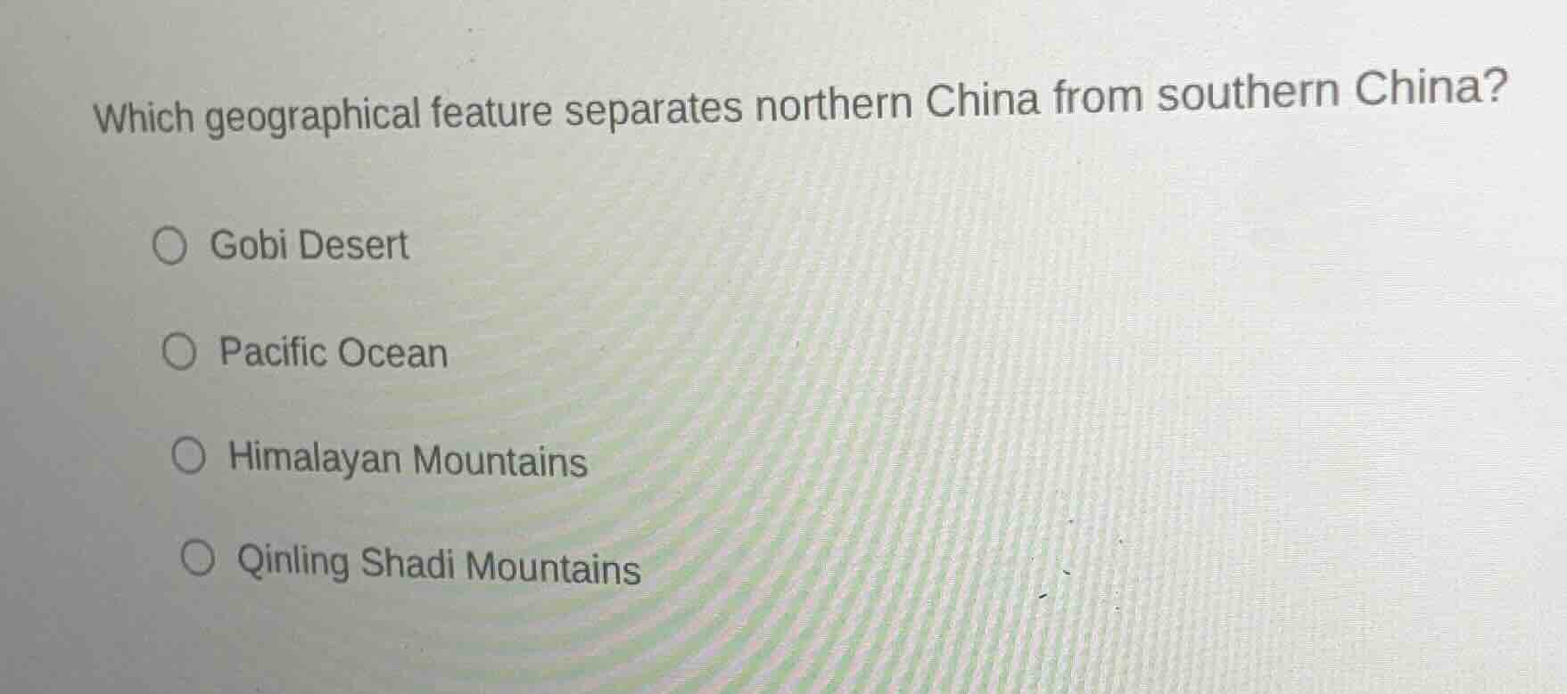 which geographical feature separates northern china from southern china…