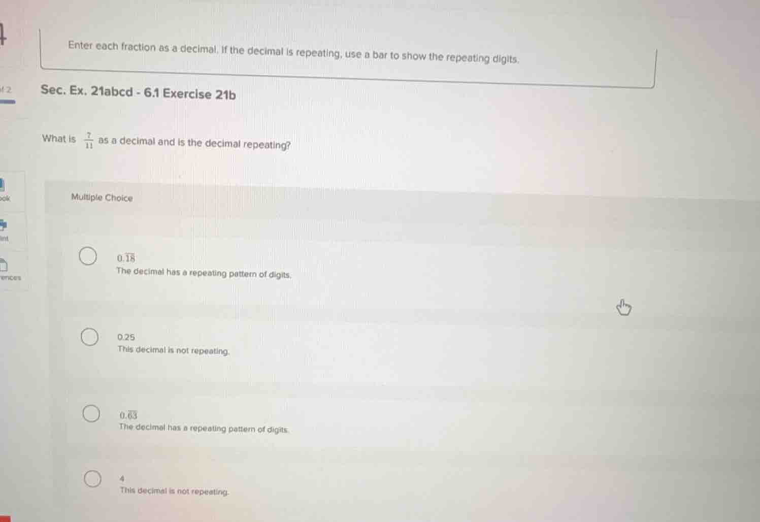 enter each fraction as a decimal. if the decimal is repeating, use a ba…