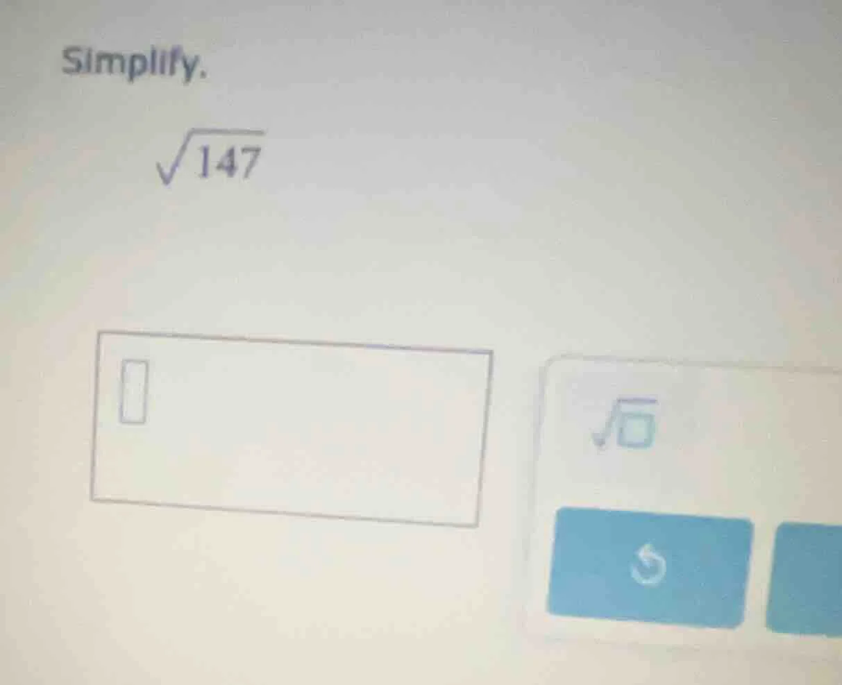 simplify. \\sqrt{147}