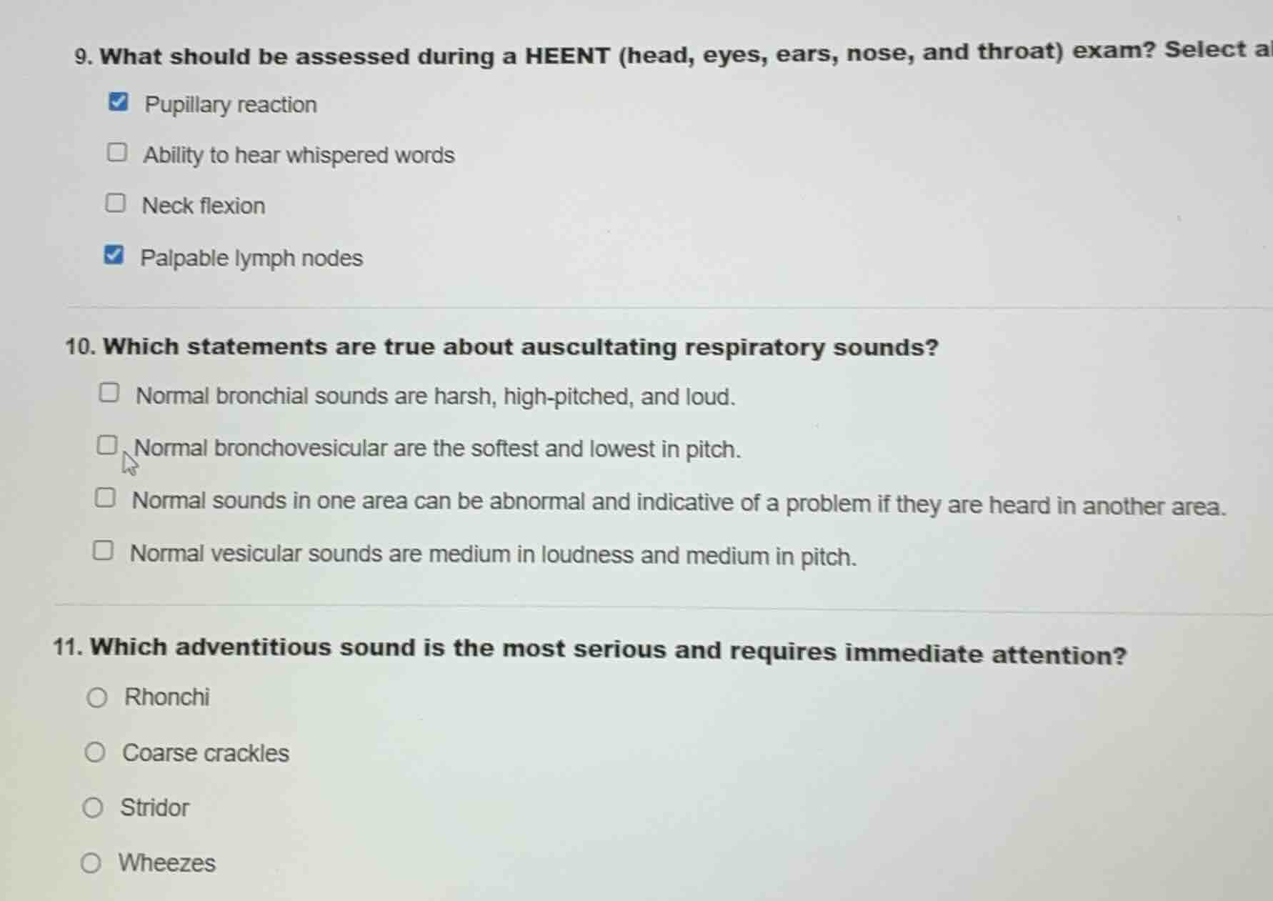 9. what should be assessed during a heent (head, eyes, ears, nose, and …