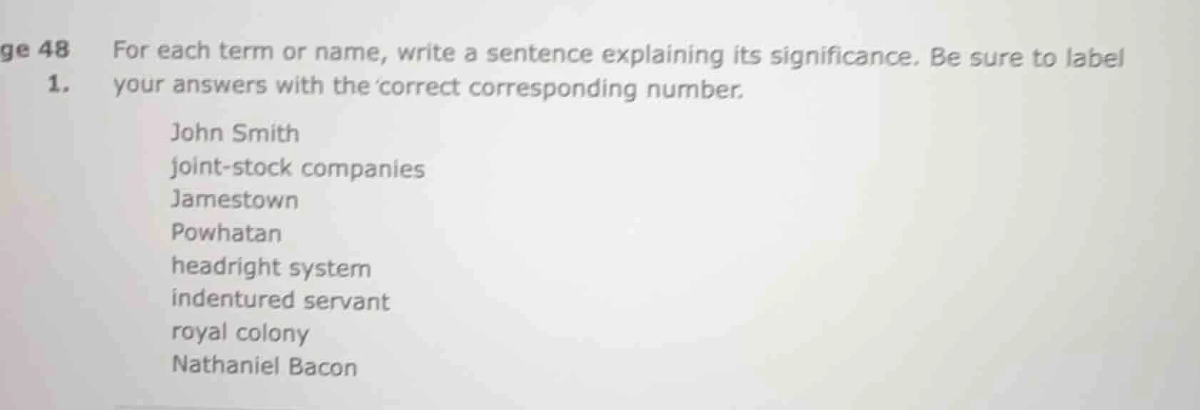 ge 48 1. for each term or name, write a sentence explaining its signifi…
