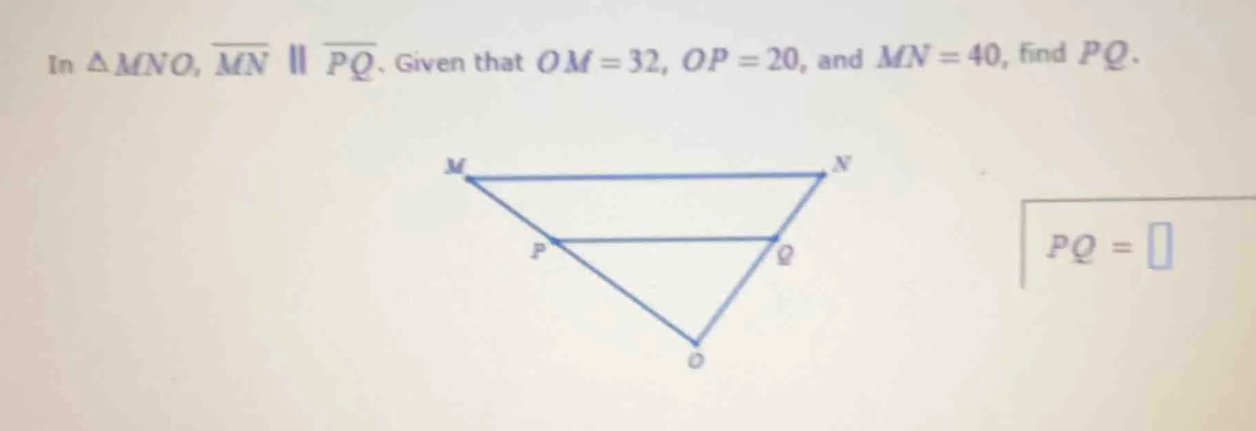 in δmno, \\(\\overline{mn} \\parallel \\overline{pq}\\). given that \\(…