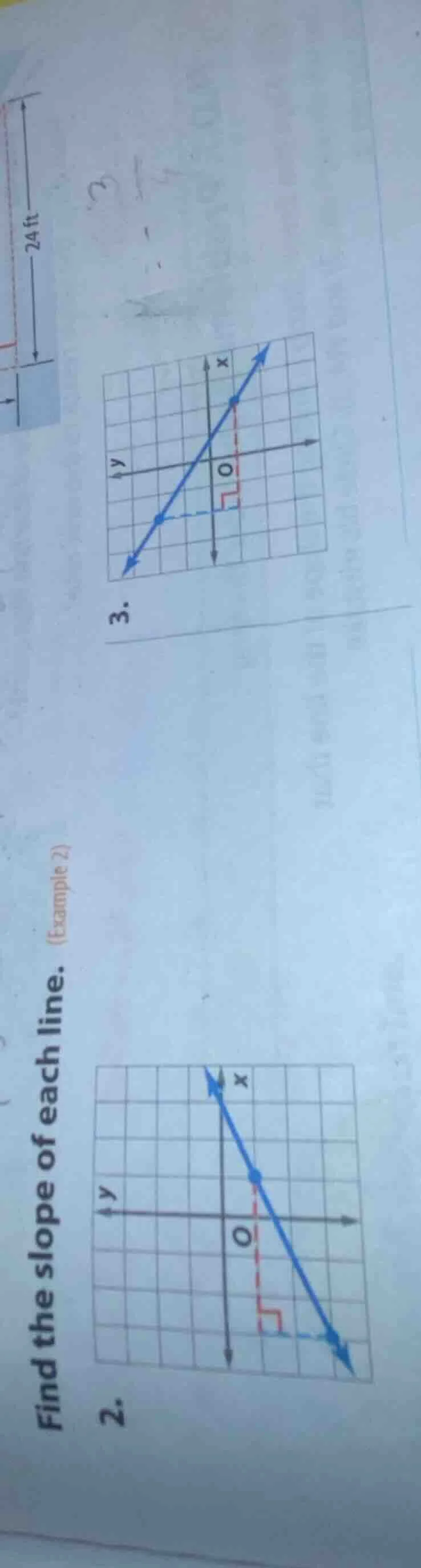 find the slope of each line. (example 2) 2. 3.