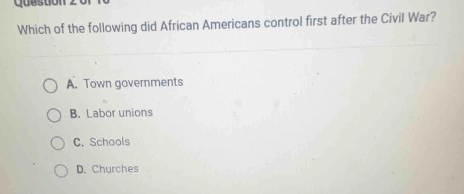 question 2 of 16 which of the following did african americans control f…