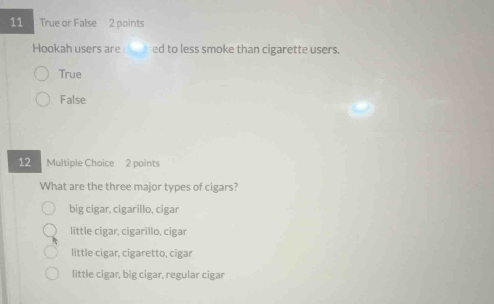 11 true or false 2 points hookah users are exposed to less smoke than c…