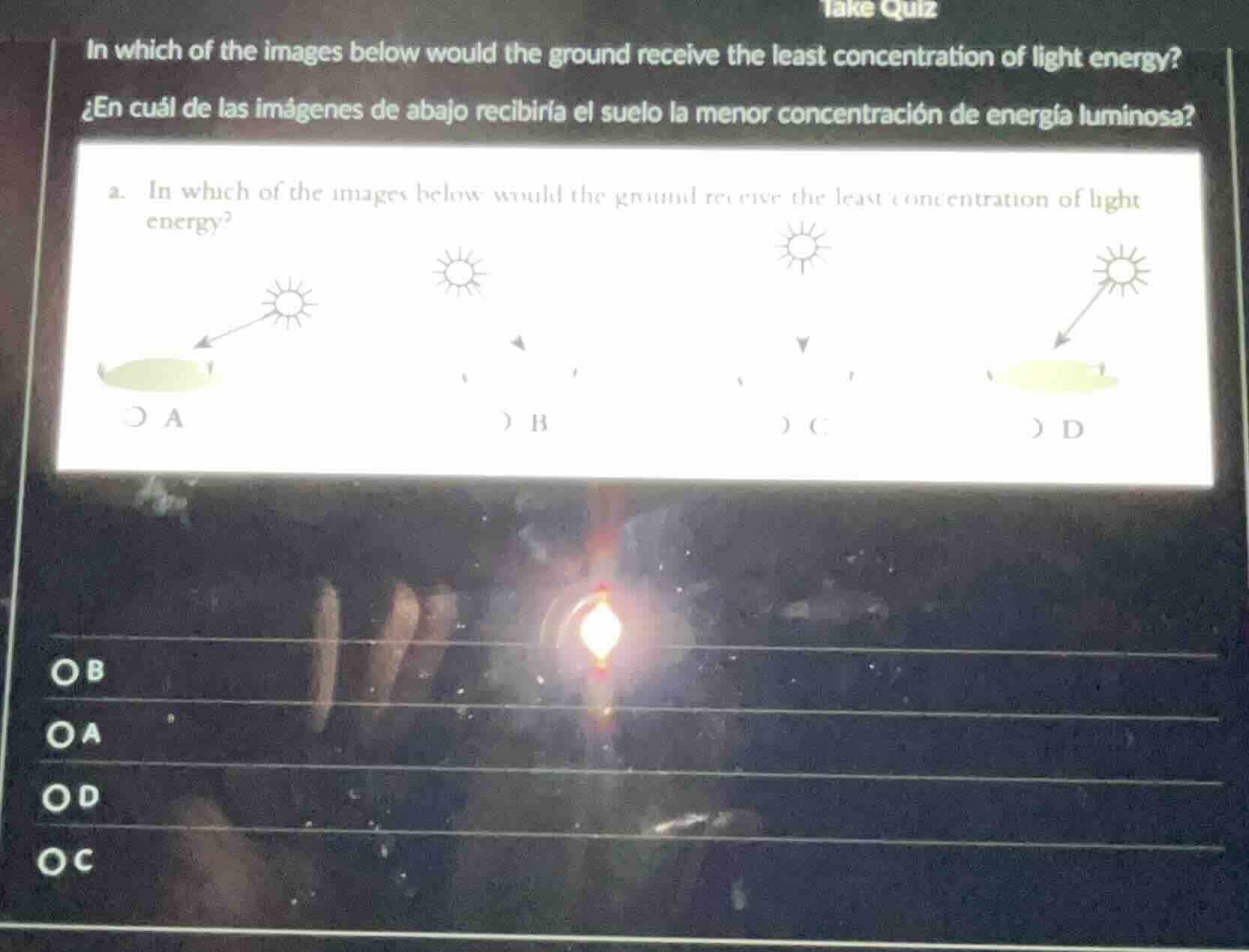 in which of the images below would the ground receive the least concent…