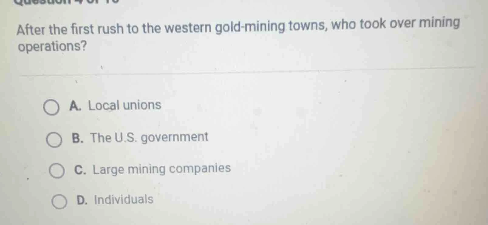 after the first rush to the western gold-mining towns, who took over mi…