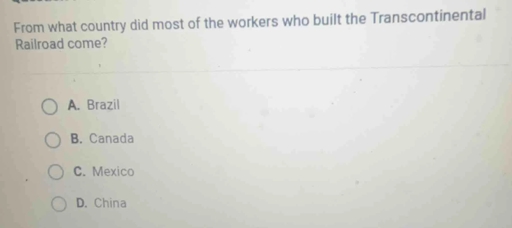 from what country did most of the workers who built the transcontinenta…
