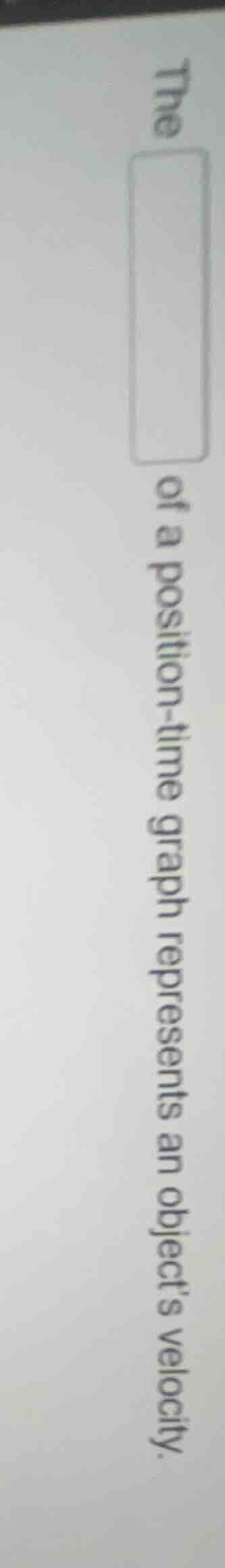 the \boxed{} of a position-time graph represents an objects velocity.