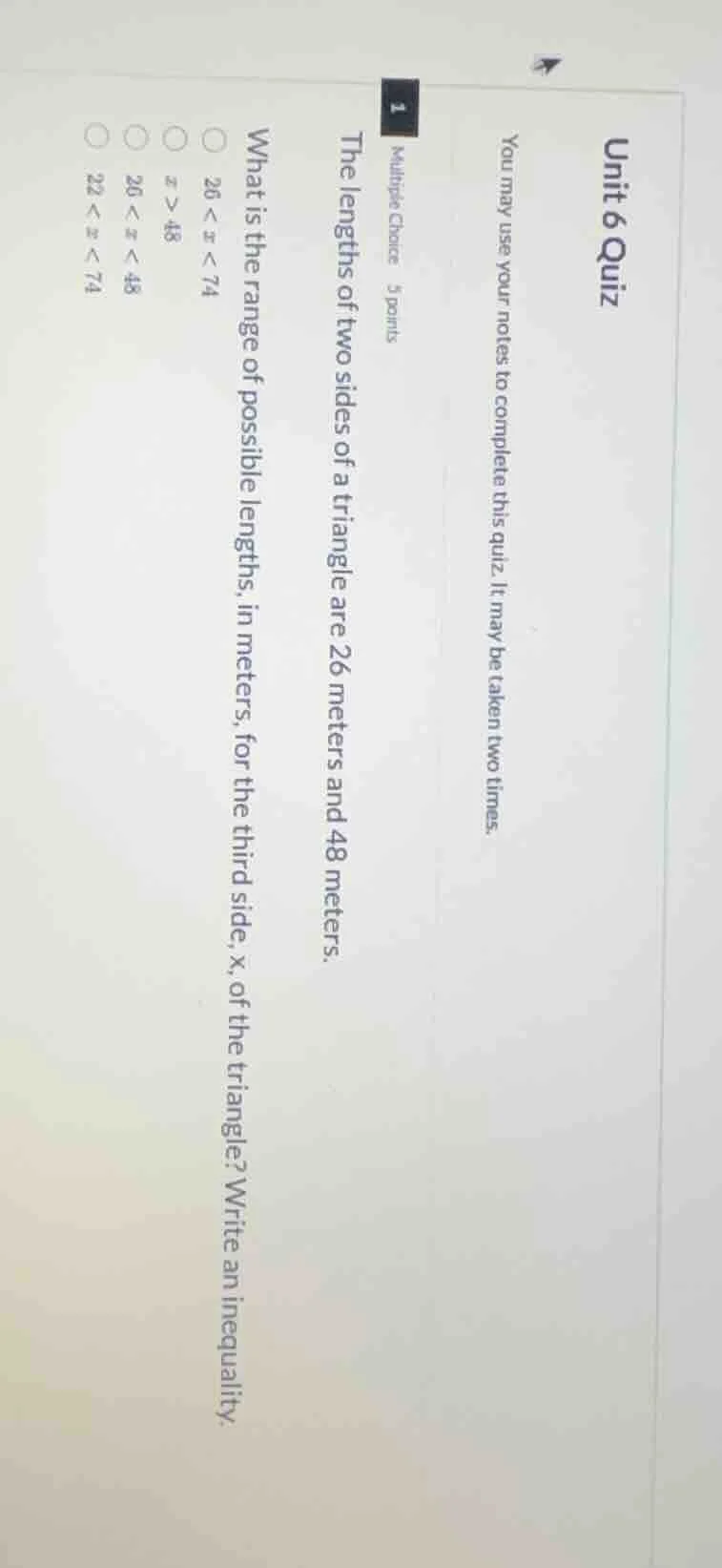 unit 6 quiz you may use your notes to complete this quiz. it may be tak…