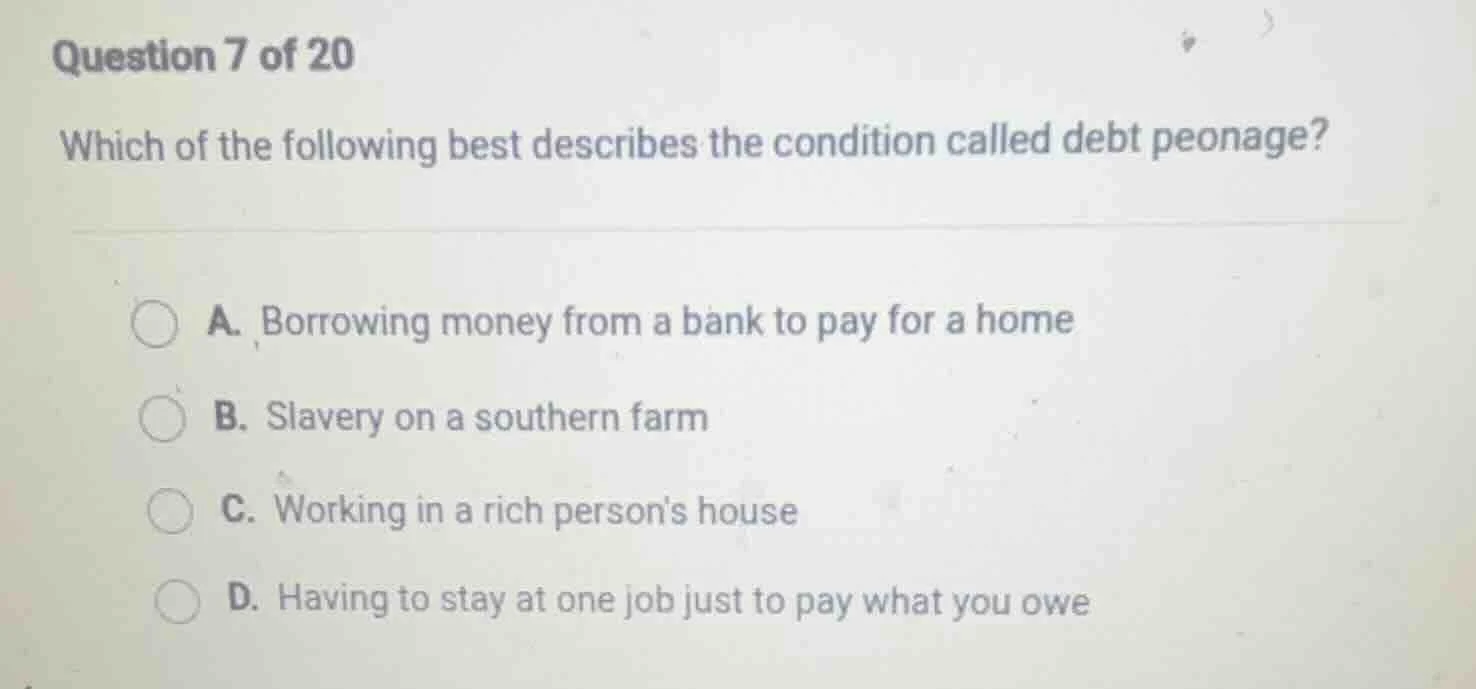 question 7 of 20 which of the following best describes the condition ca…