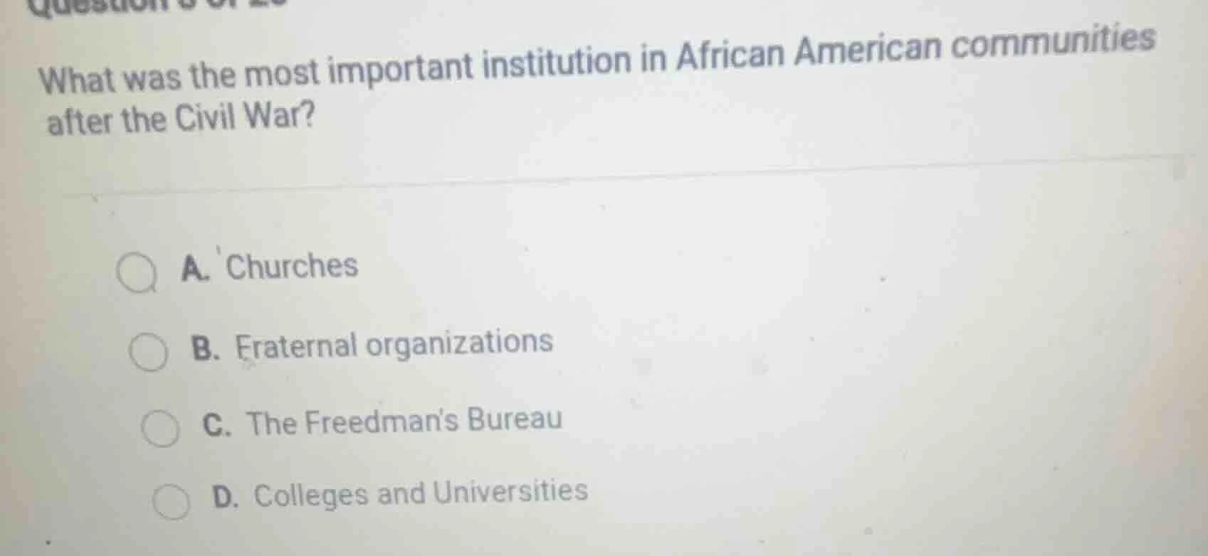 question 5 of 25 what was the most important institution in african ame…