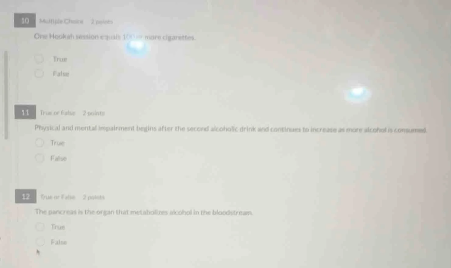 10 multiple choice 2 points one hookah session equals 100 or more cigar…
