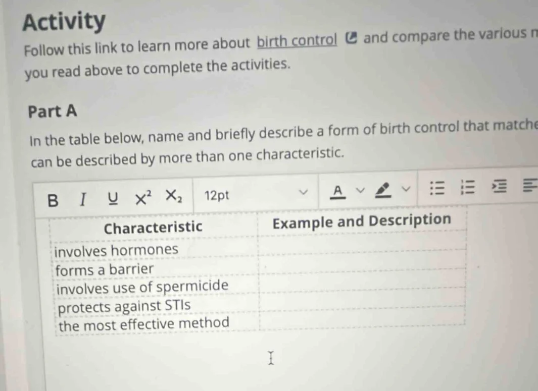 activity follow this link to learn more about birth control and compare…