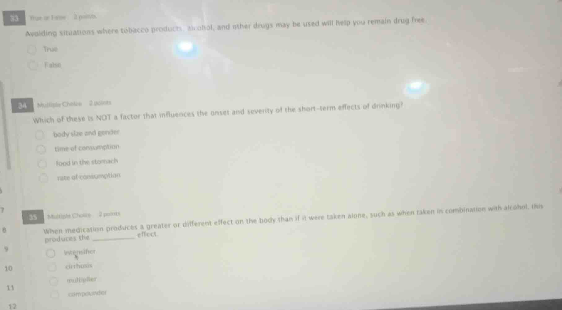 33 true or false 2 points avoiding situations where tobacco products, a…